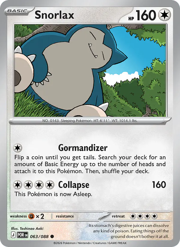 Carta Snorlax 063/088 de Perfect Order