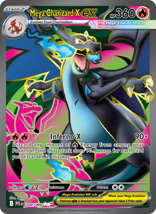 Carta Mega Charizard X ex 109/094 de Phantasmal Flames