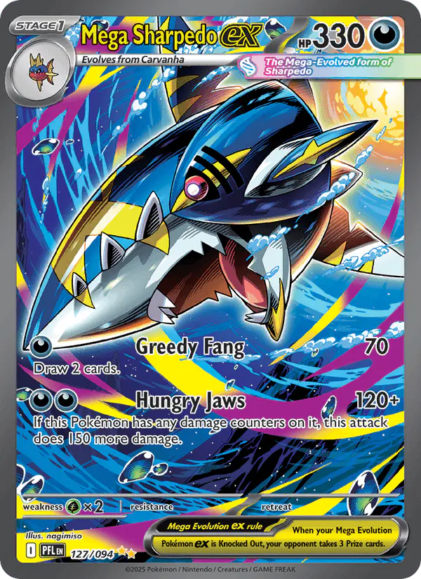 Carta Mega Sharpedo ex 127/094 de Phantasmal Flames