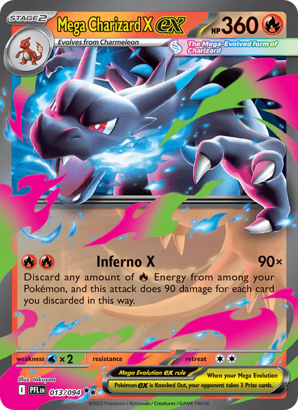 Carta Mega Charizard X ex 013/094 de Phantasmal Flames