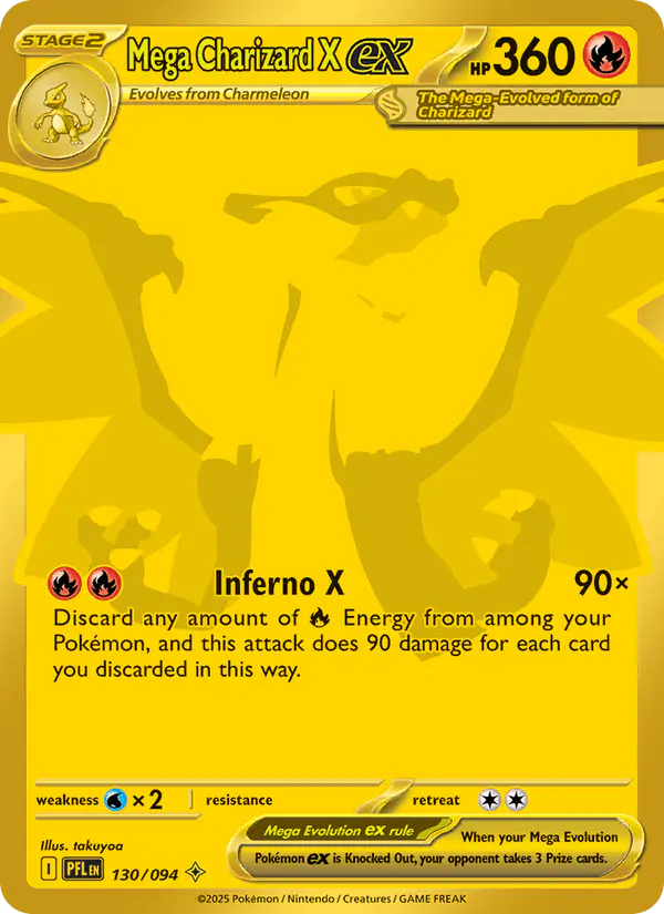 Carta Mega Charizard X ex 130/094 de Phantasmal Flames
