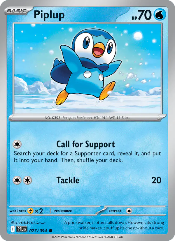Carta Piplup 027/094 de Phantasmal Flames