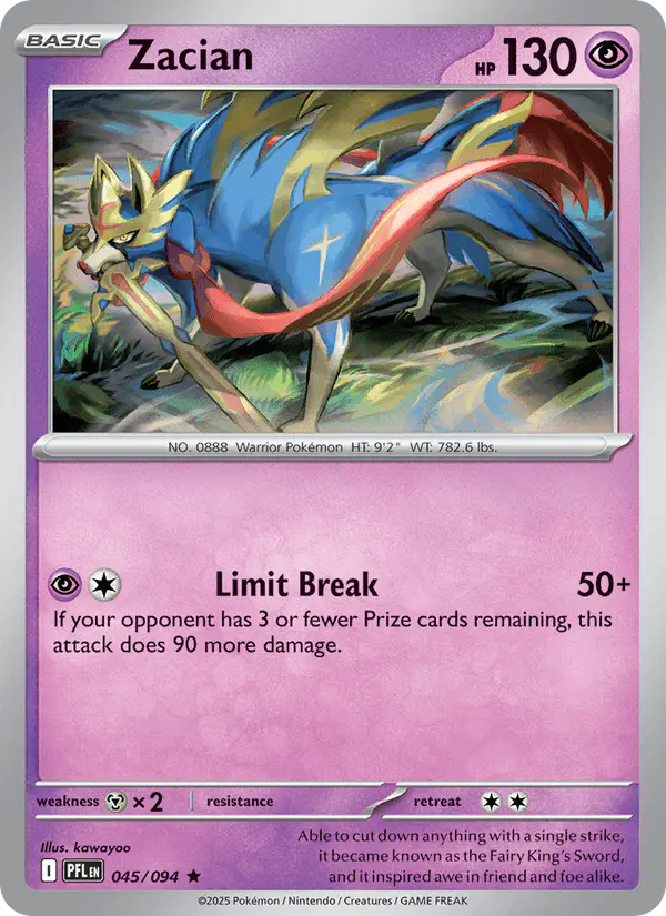 Carta Zacian 045/094 de Phantasmal Flames