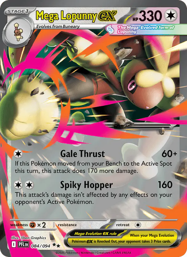 Carta Mega Lopunny ex 084/094 de Phantasmal Flames