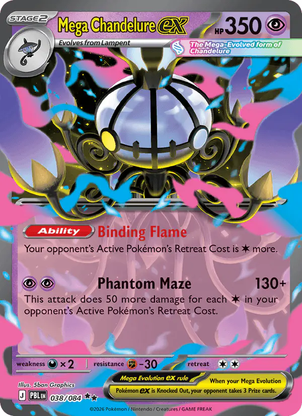 Carta Mega Chandelure ex 038/084 de Pitch Black