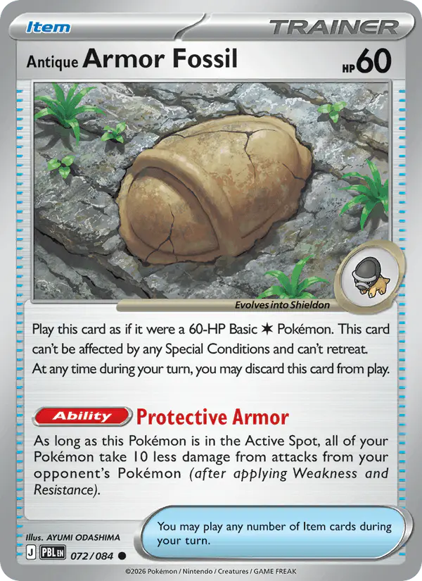 Carta Antique Armor Fossil 072/084 de Pitch Black