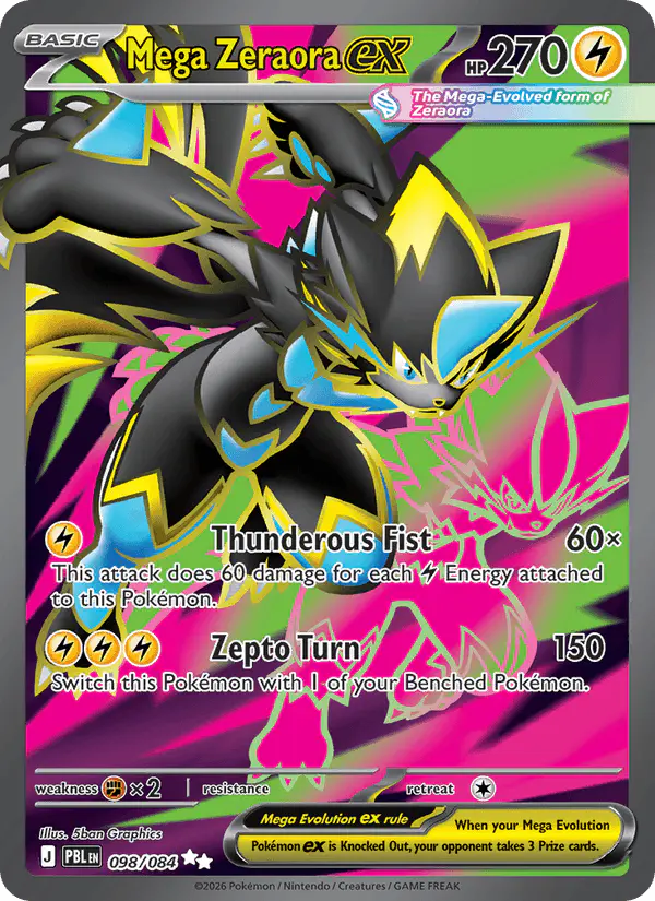 Carta Mega Zeraora ex 098/084 de Pitch Black