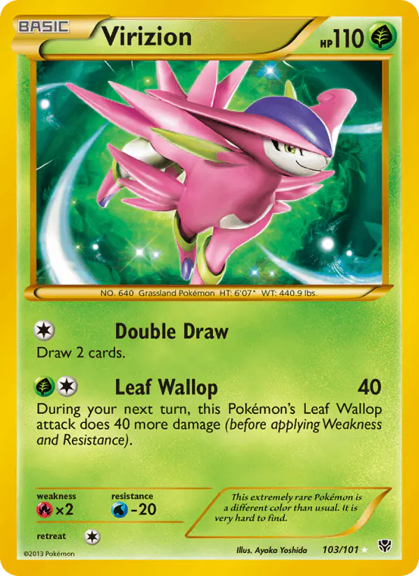 Carta Virizion 103/101 de Plasma Blast