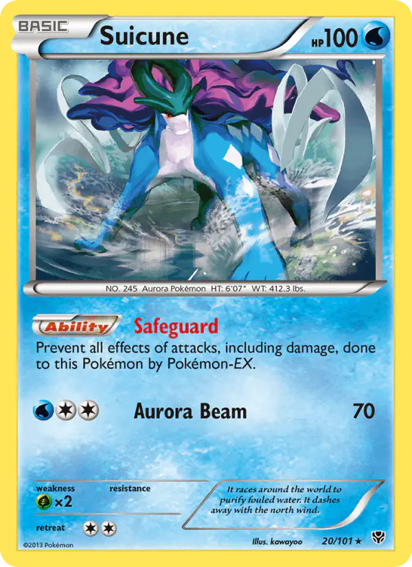 Carta Suicune 20/101 de Plasma Blast
