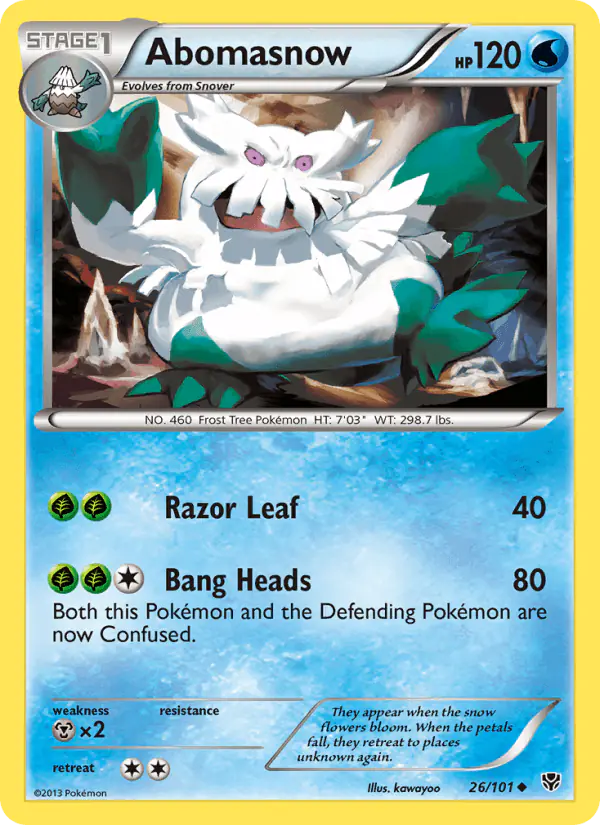 Carta Abomasnow 26/101 de Plasma Blast