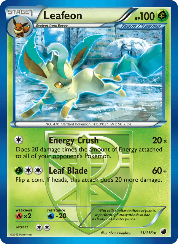 Carta Leafeon 11/116 de Plasma Freeze