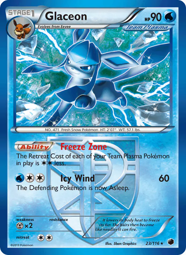 Carta Glaceon 23/116 de Plasma Freeze