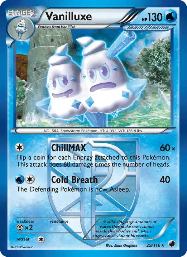 Carta Vanilluxe 29/116 de Plasma Freeze