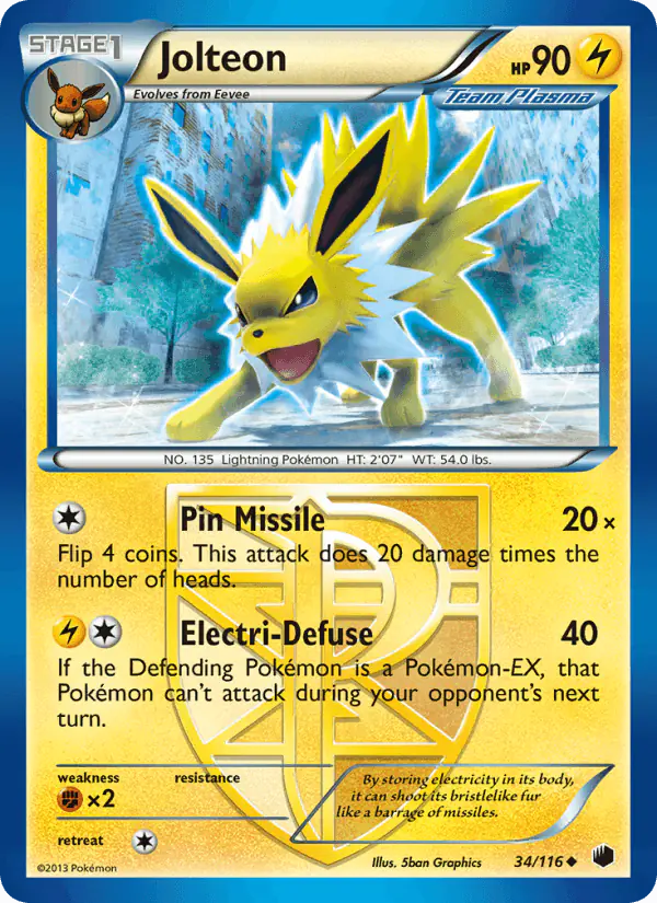 Carta Jolteon 34/116 de Plasma Freeze