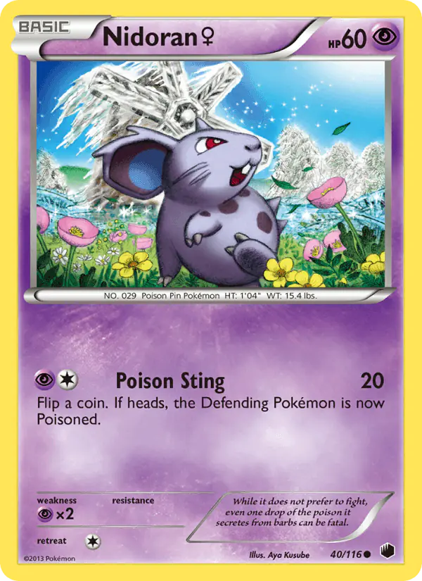 Carta Nidoran♀ 40/116 de Plasma Freeze