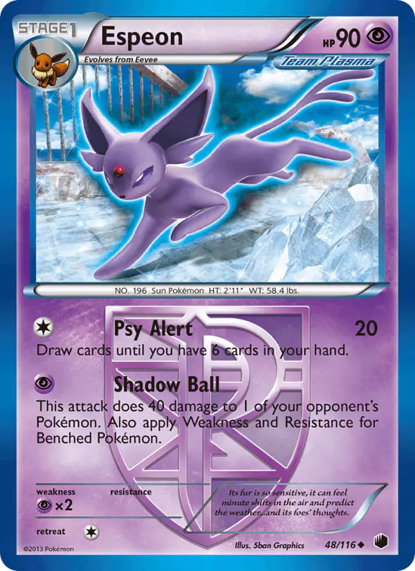 Carta Espeon 48/116 de Plasma Freeze