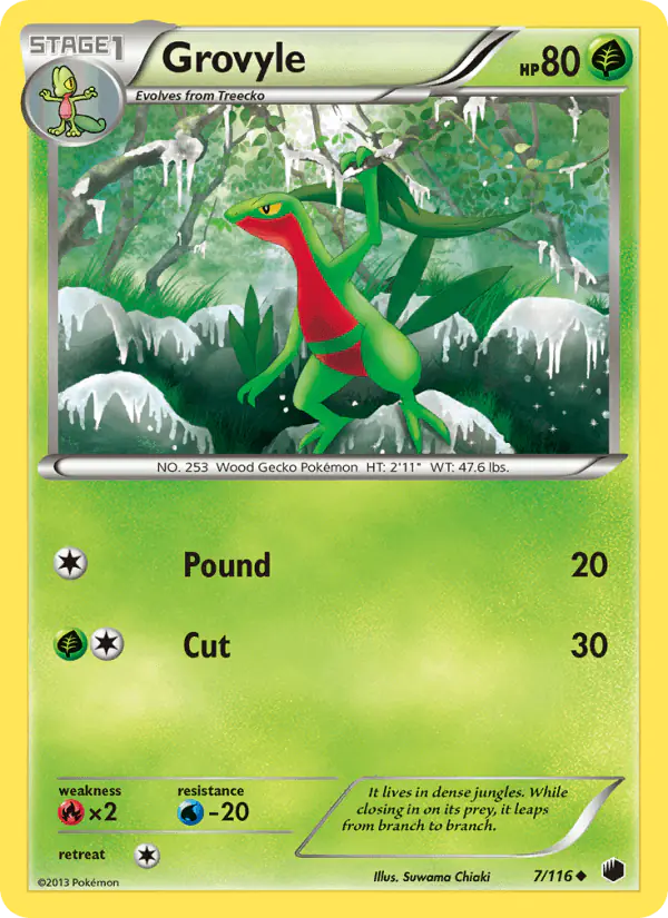 Carta Grovyle 7/116 de Plasma Freeze