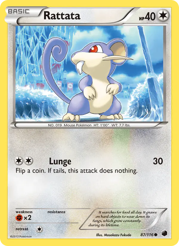 Carta Rattata 87/116 de Plasma Freeze