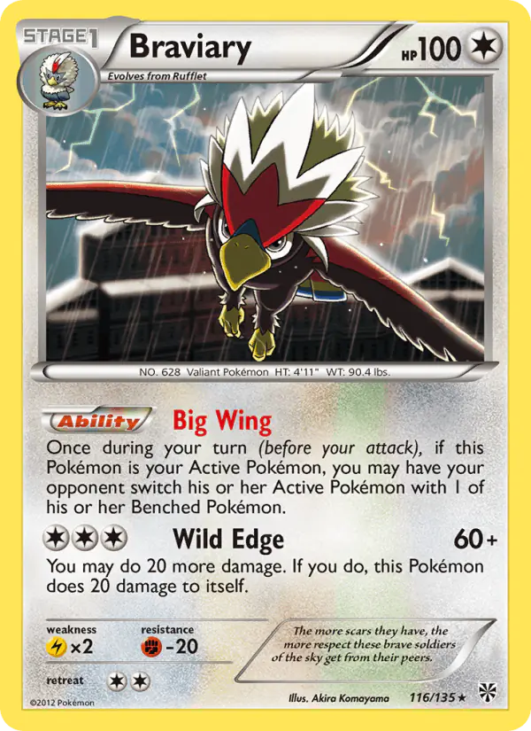 Carta Braviary 116/135 de Plasma Storm