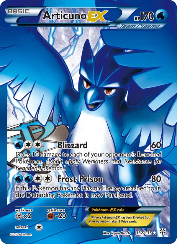 Carta Articuno-EX 132/135 de Plasma Storm
