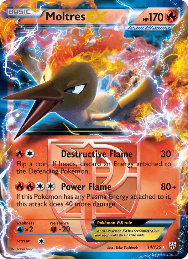 Carta Moltres-EX 14/135 de Plasma Storm