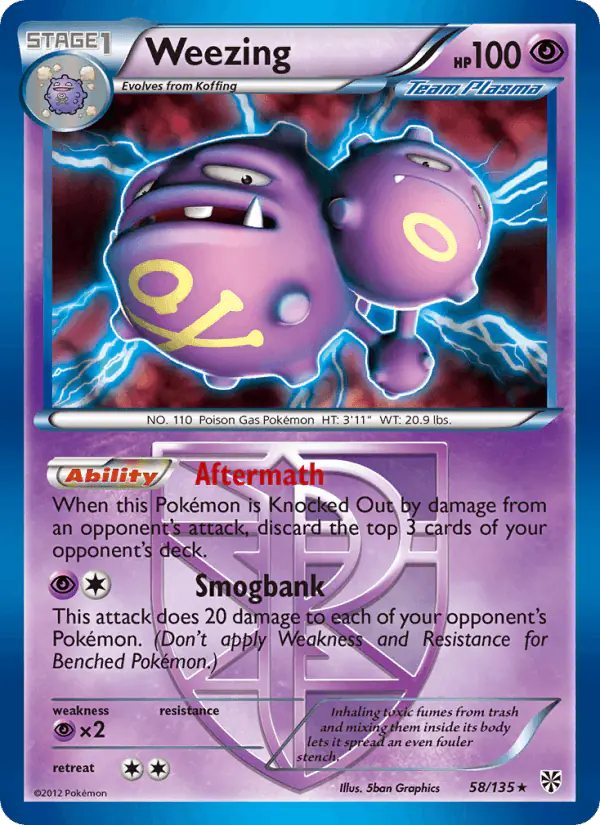 Carta Weezing 58/135 de Plasma Storm