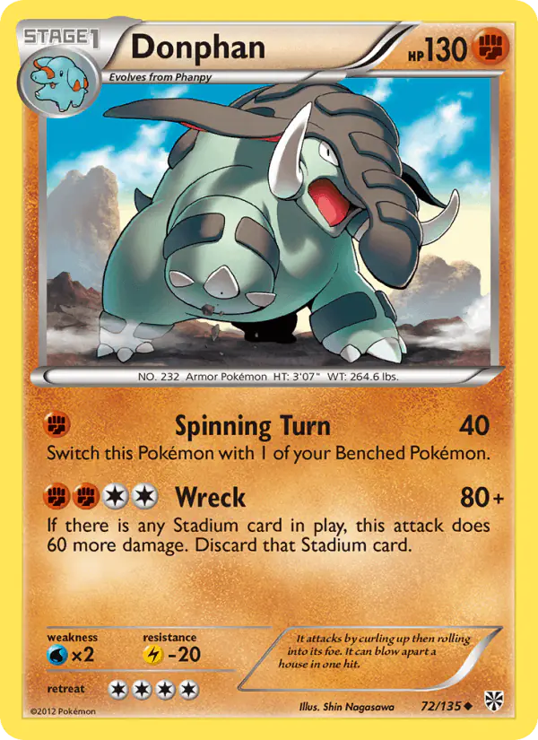 Carta Donphan 72/135 de Plasma Storm