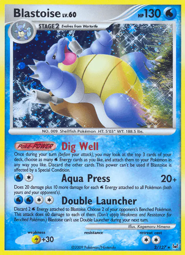 Carta Blastoise 2/127 de Platinum