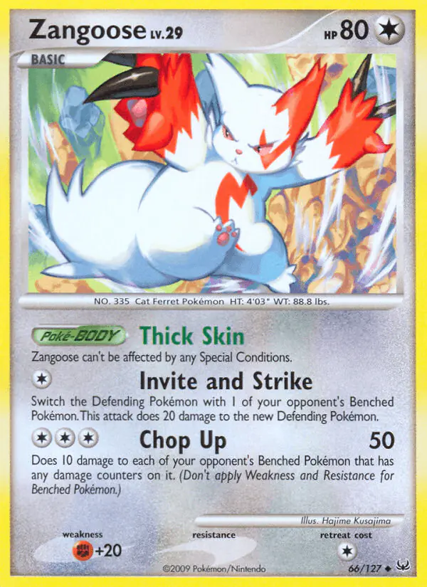 Carta Zangoose 66/127 de Platinum