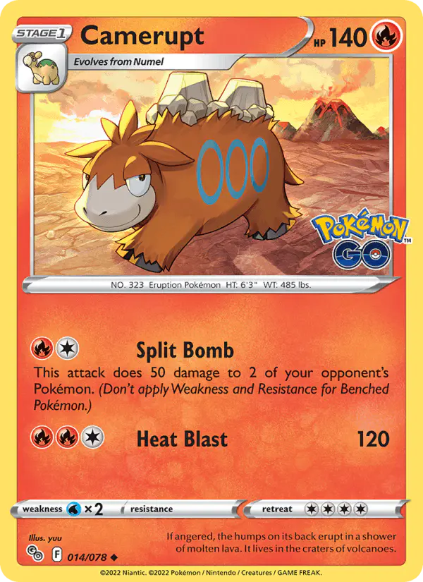 Carta Camerupt 014/078 de Pokémon GO