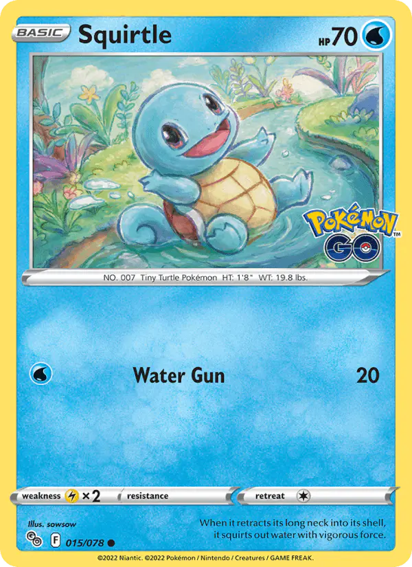 Carta Squirtle 015/078 de Pokémon GO
