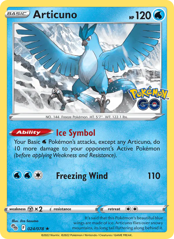 Carta Articuno 024/078 de Pokémon GO