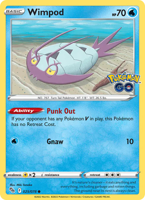 Carta Wimpod 025/078 de Pokémon GO