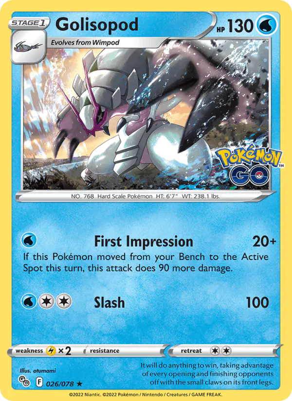 Carta Golisopod 026/078 de Pokémon GO