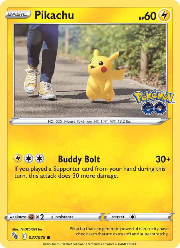 Carta Pikachu 027/078 de Pokémon GO