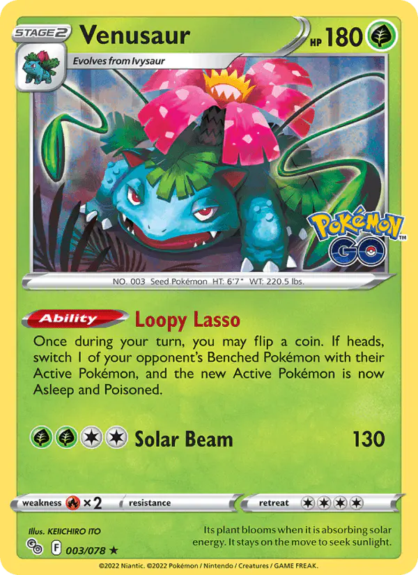 Carta Venusaur 003/078 de Pokémon GO