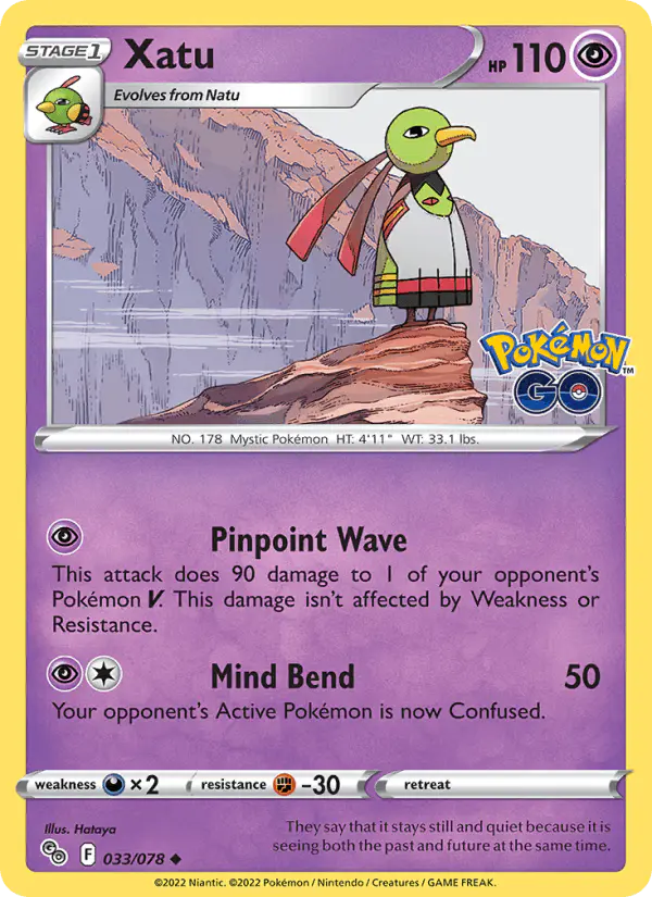 Carta Xatu 033/078 de Pokémon GO