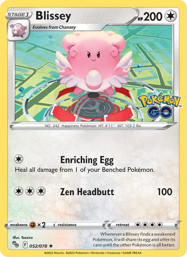 Carta Blissey 052/078 de Pokémon GO