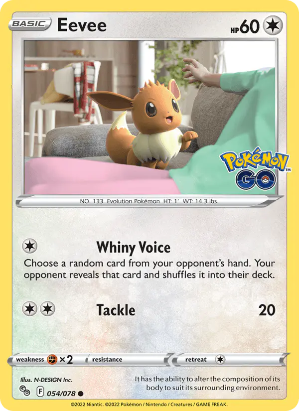 Carta Eevee 054/078 de Pokémon GO
