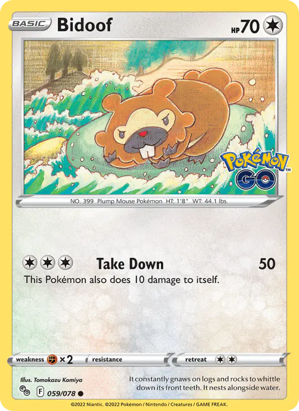 Carta Bidoof 059/078 de Pokémon GO