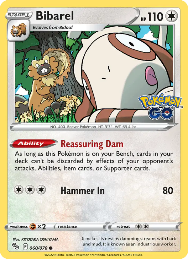 Carta Bibarel 060/078 de Pokémon GO