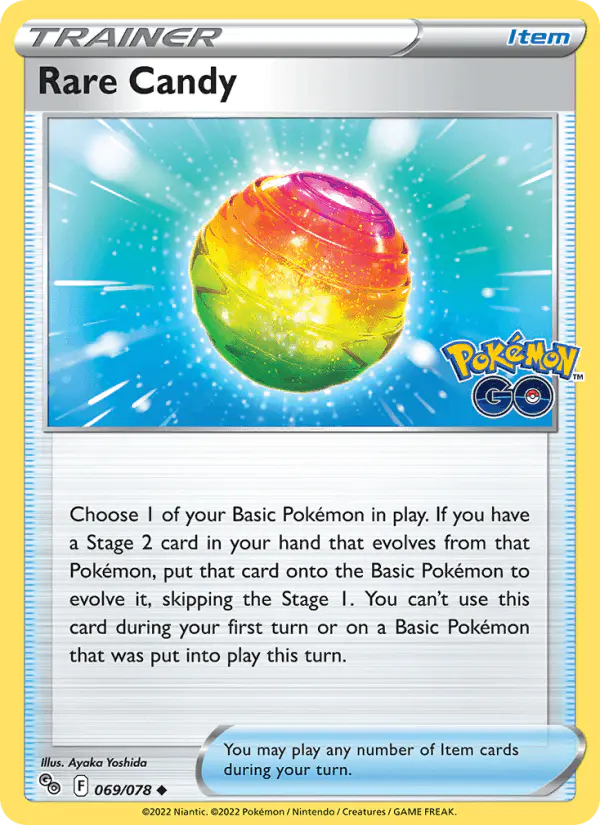 Carta Rare Candy 069/078 de Pokémon GO
