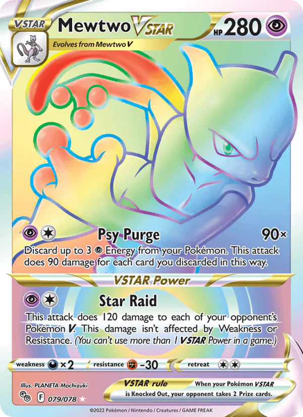 Carta Mewtwo VSTAR 079/078 de Pokémon GO
