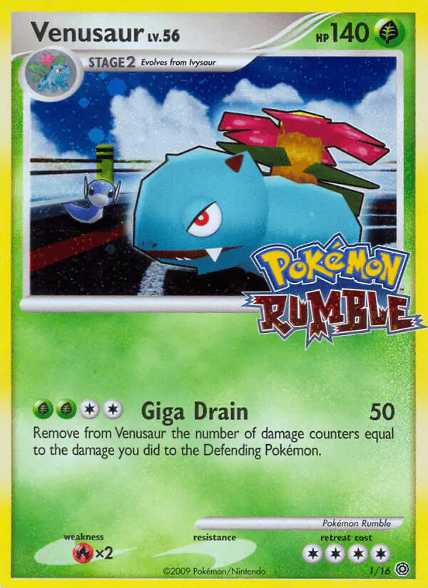 Carta Venusaur 1/16 de Pokémon Rumble