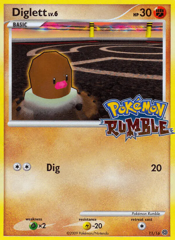 Carta Diglett 11/16 de Pokémon Rumble