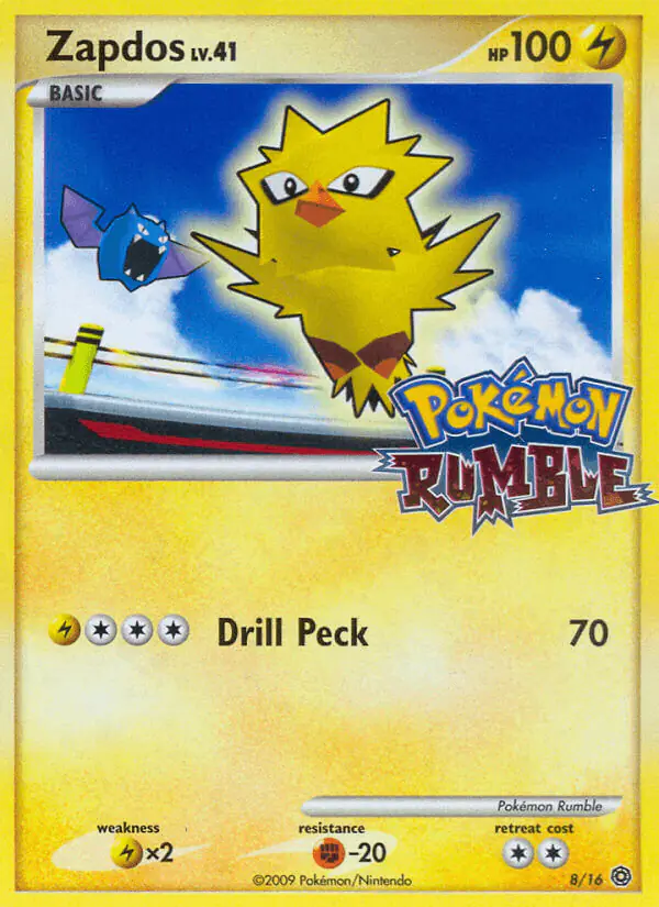 Carta Zapdos 8/16 de Pokémon Rumble