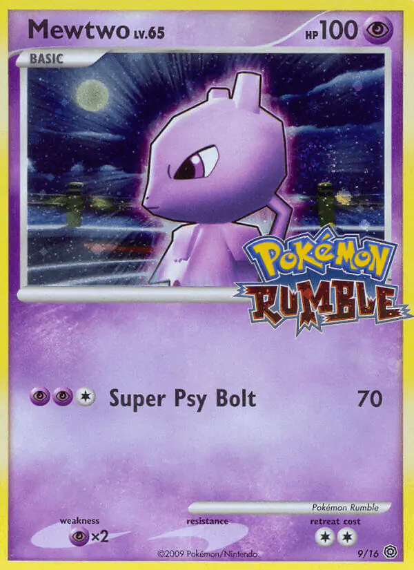 Carta Mewtwo 9/16 de Pokémon Rumble