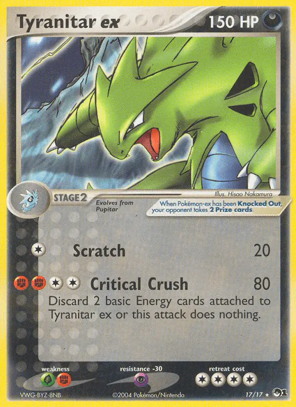 Carta Tyranitar ex 17/17 de POP Series 1