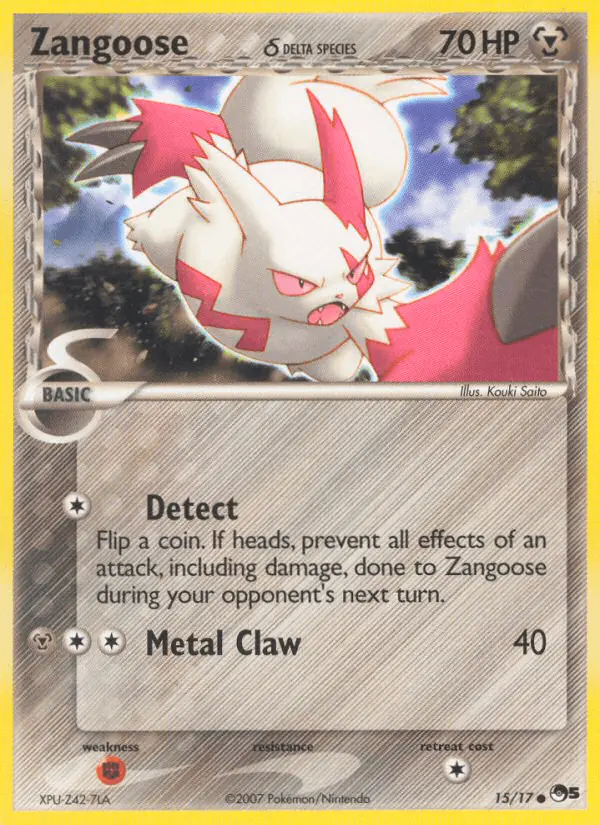 Carta Zangoose δ 15/17 de POP Series 5