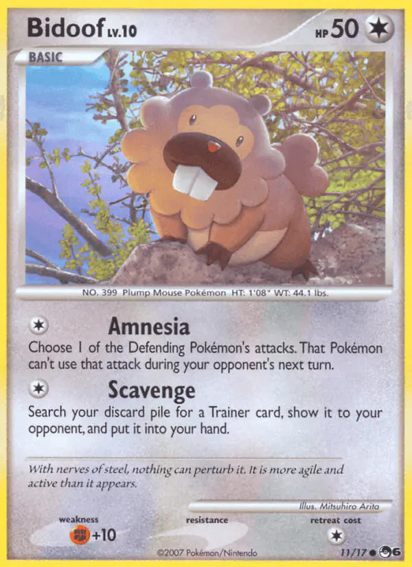 Carta Bidoof 11/17 de POP Series 6